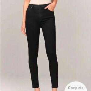 ABERCROMBIE & FITCH High Rise Super Skinny Jeans Black Size 2S Curve Love